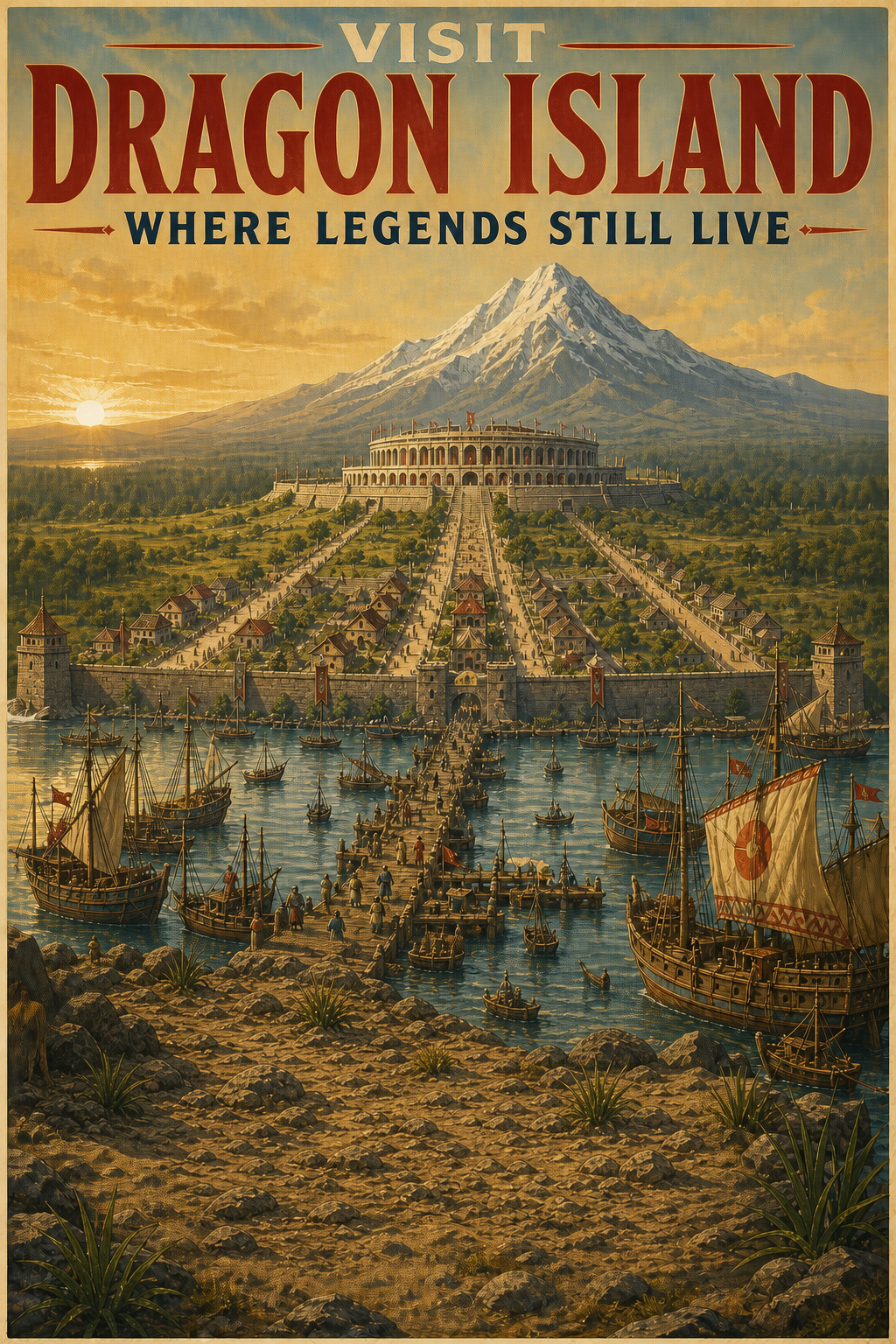Visit Dragon Island official USICA travel poster