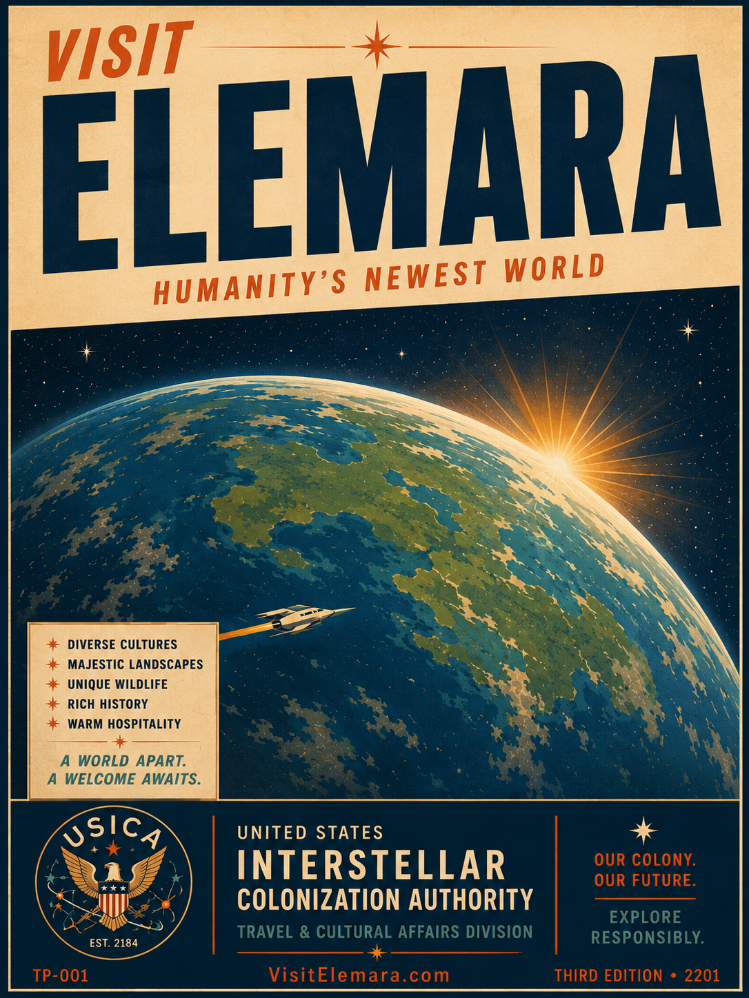 Visit Elemara official USICA travel poster