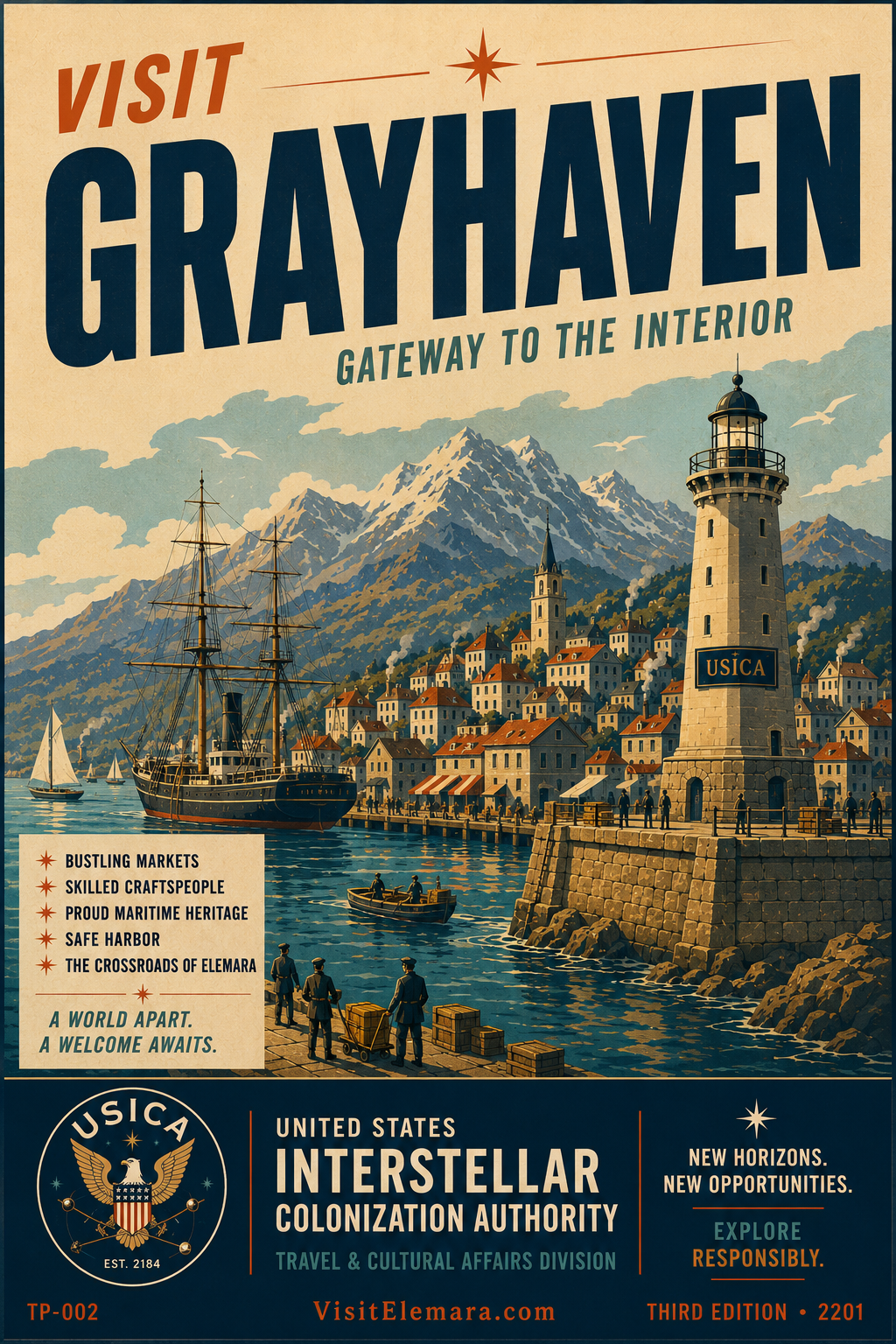 Visit Grayhaven official USICA travel poster